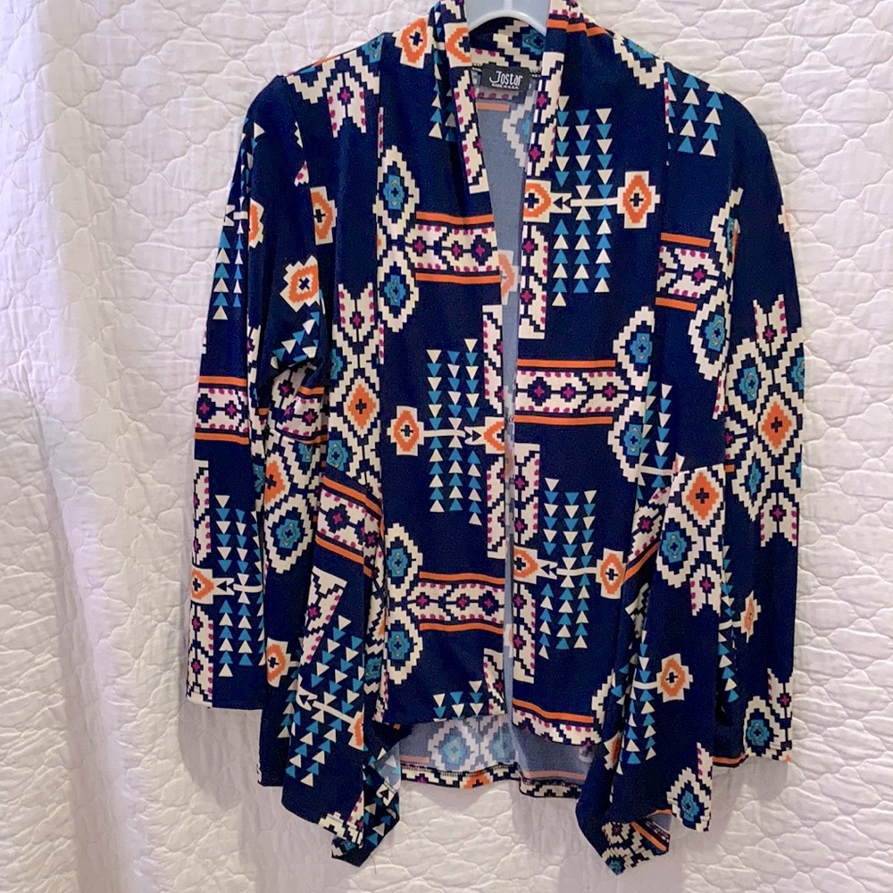 Stretch knit Aztec duster